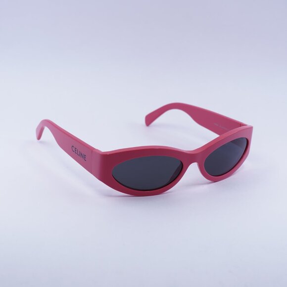 Celine CL40288I MONOCHROMS 74A Sunglasses Shiny Pink Cat Eye Frame, Grey Lenses - Picture 4 of 10